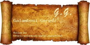 Galambosi Gergő névjegykártya