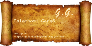 Galambosi Gergő névjegykártya