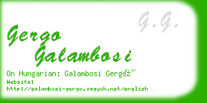 gergo galambosi business card